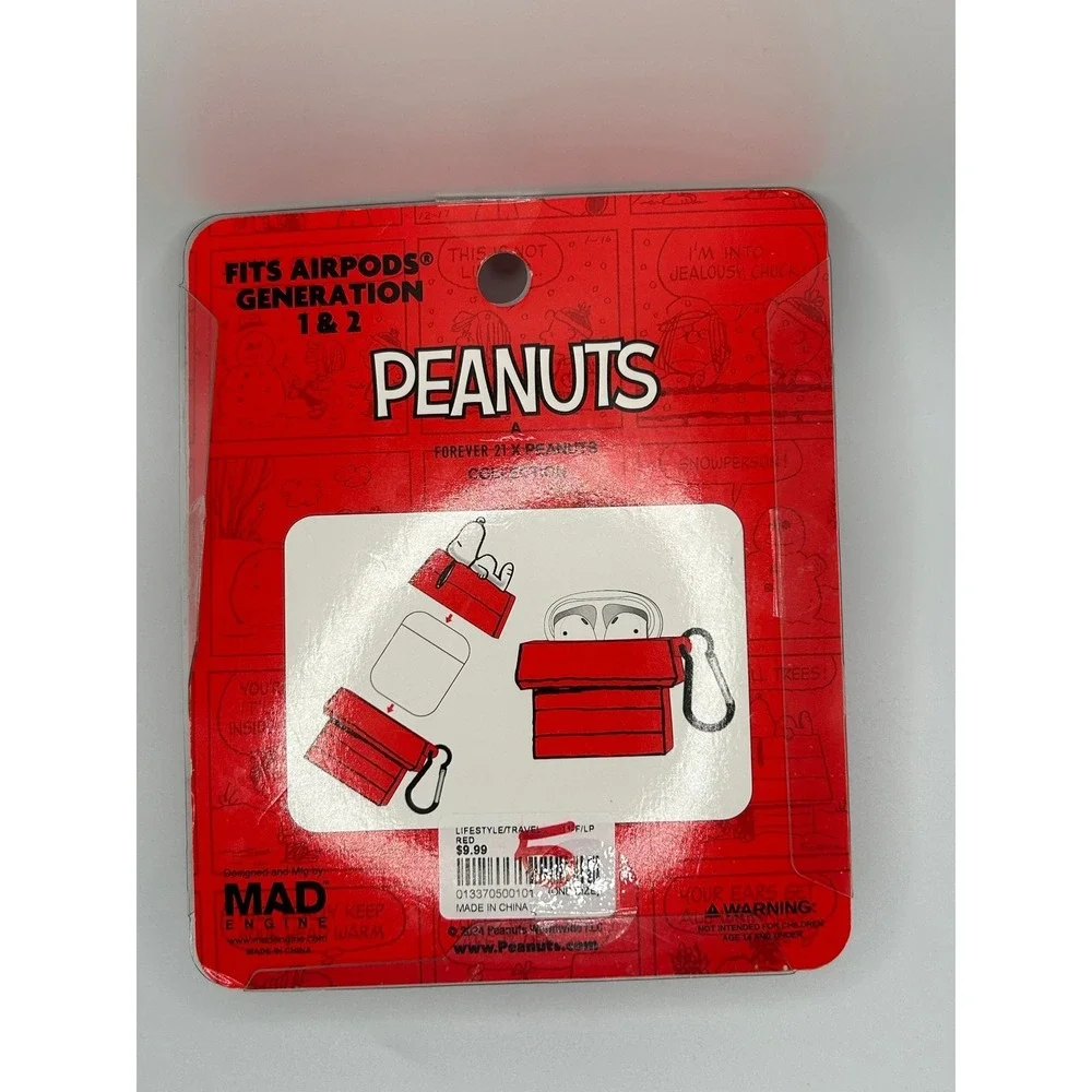 Peanuts Snoopy AirPods 1 & 2 Gen Silicone Case Red Doghouse Mad Engine#943